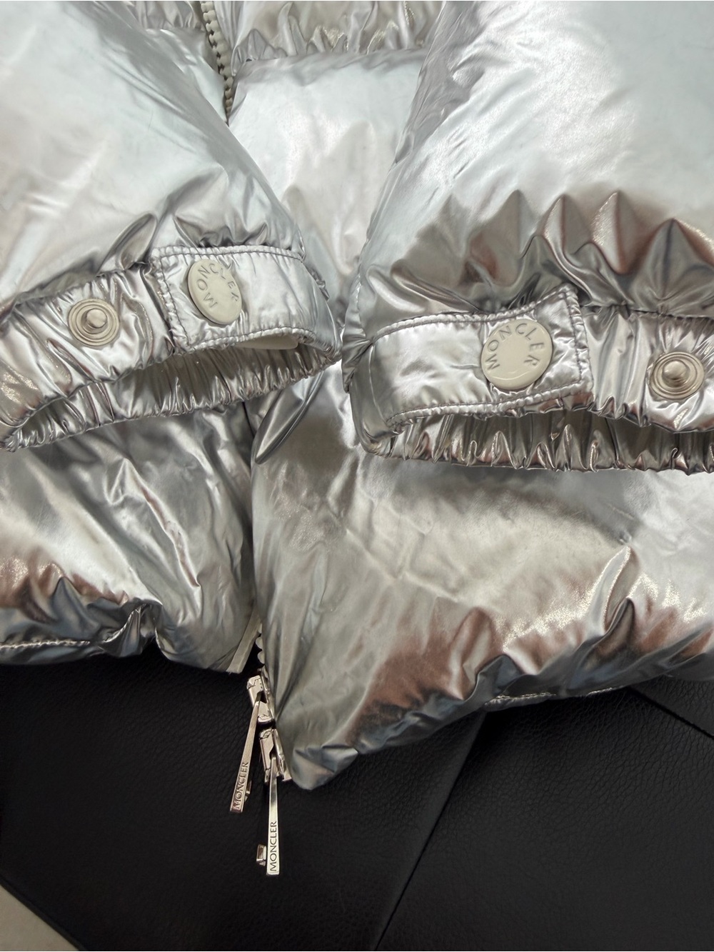 Moncler Metallic Silver Meuse Puffer Jacket, Retail now 1585$+tax - Picture 5 of 11